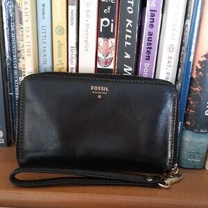 Fossil Black Leather Clutch
